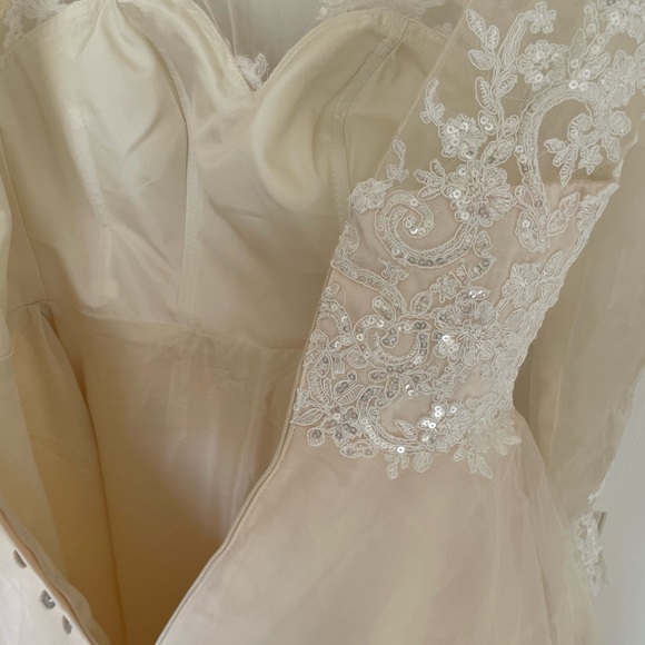 Champagne lace wedding gown - Picture 12 of 14